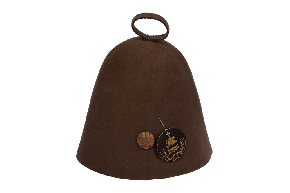 Шапка бесшовная "Банные Штучки", войлок РУЧНОЙ РАБОТЫ 100% 