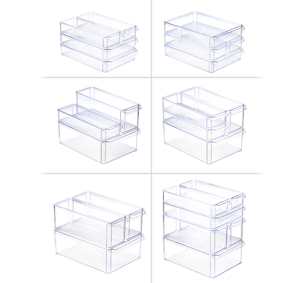 Органайзер для холодильника Прозрачный 10x30x10см с крышкой ("М-пластика") (М 1585)