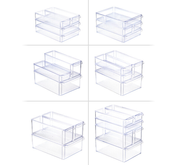 Органайзер для холодильника Прозрачный 10x30x10см с крышкой ("М-пластика") (М 1585)