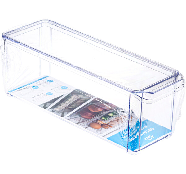 Органайзер для холодильника Прозрачный 10x30x10см с крышкой ("М-пластика") (М 1585)