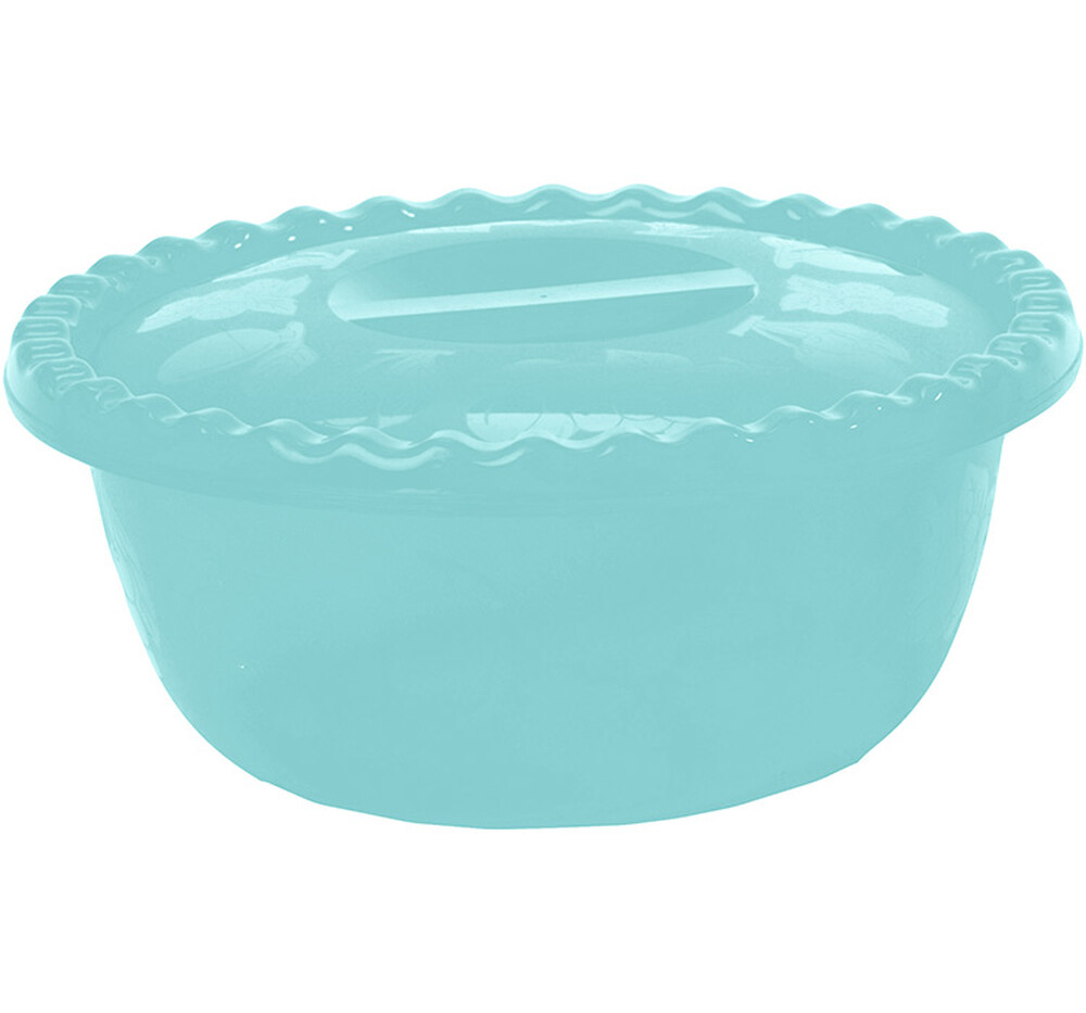 Миска круглая 3л с крышкой цв.микс (М-Пластика) (М1316)