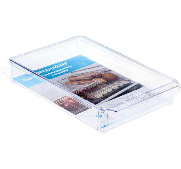 Органайзер для холодильника Прозрачный 20x30x5см с крышкой ("М-пластика") (М 1586)