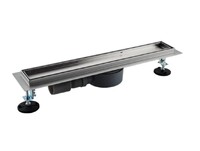 G85007-4 Трап-лоток GAPPO нерж 70*500мм (горизонтальный выпуск, ф40)  сухой затвор и гидрозатвор, решетка под плитку