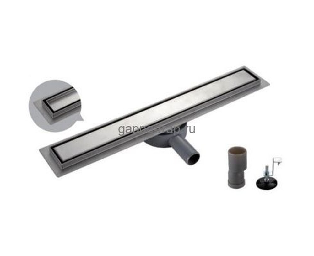 G86007-4 Трап-лоток GAPPO нерж 70*600мм (горизонтальный выпуск,ф40)  сухой затвор и гидрозатвор, решетка под плитку