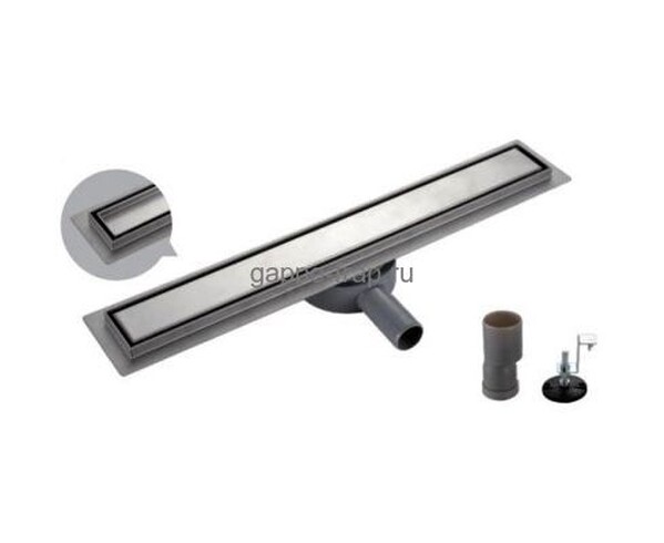 G86007-4 Трап-лоток GAPPO нерж 70*600мм (горизонтальный выпуск,ф40)  сухой затвор и гидрозатвор, решетка под плитку