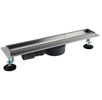 G87007-4 Трап-лоток GAPPO нерж 70*700мм (горизонтальный выпуск,ф40)  сухой затвор и гидрозатвор, решетка под плитку