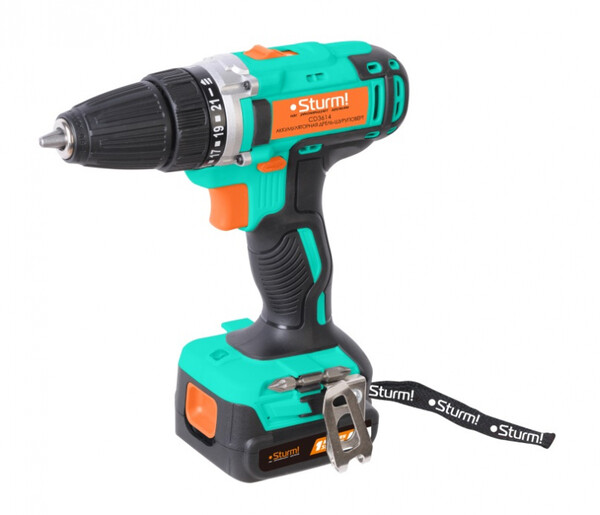 CD3614 Дрель аккумуляторная Sturm!, 14 В, 1BatterySystem, 2 акк., 2,0 Ач, кейс