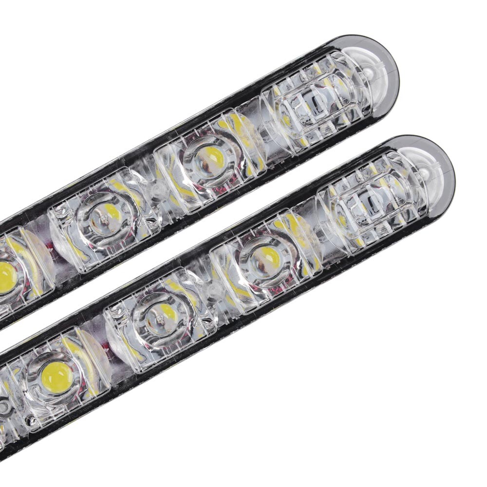 Дневные ходовые огни, LED 6шт, Линзы, алюм. корп., 130мм, 12V, 2шт NEW GALAXY 702-108