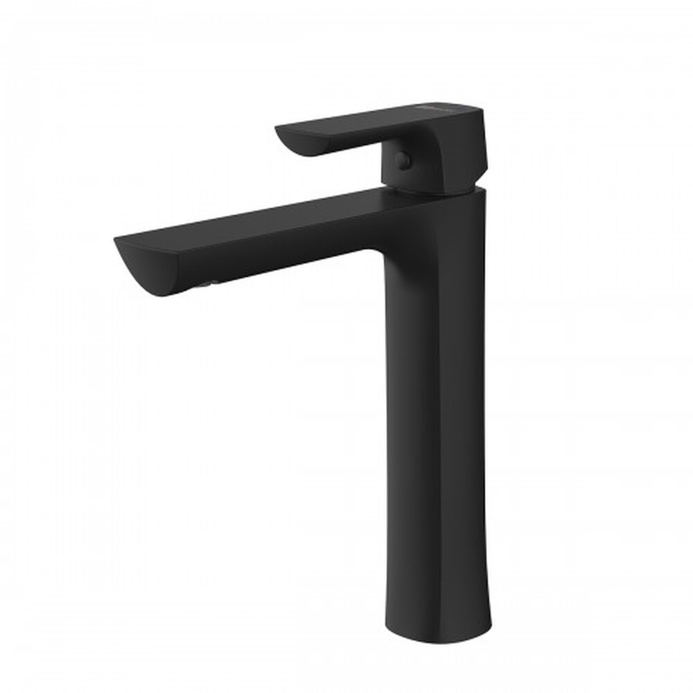 LM7209BL Ursus Смеситель для умывальника высокий монолитный, lдонный клапан Click/Clack, черный LEMARK