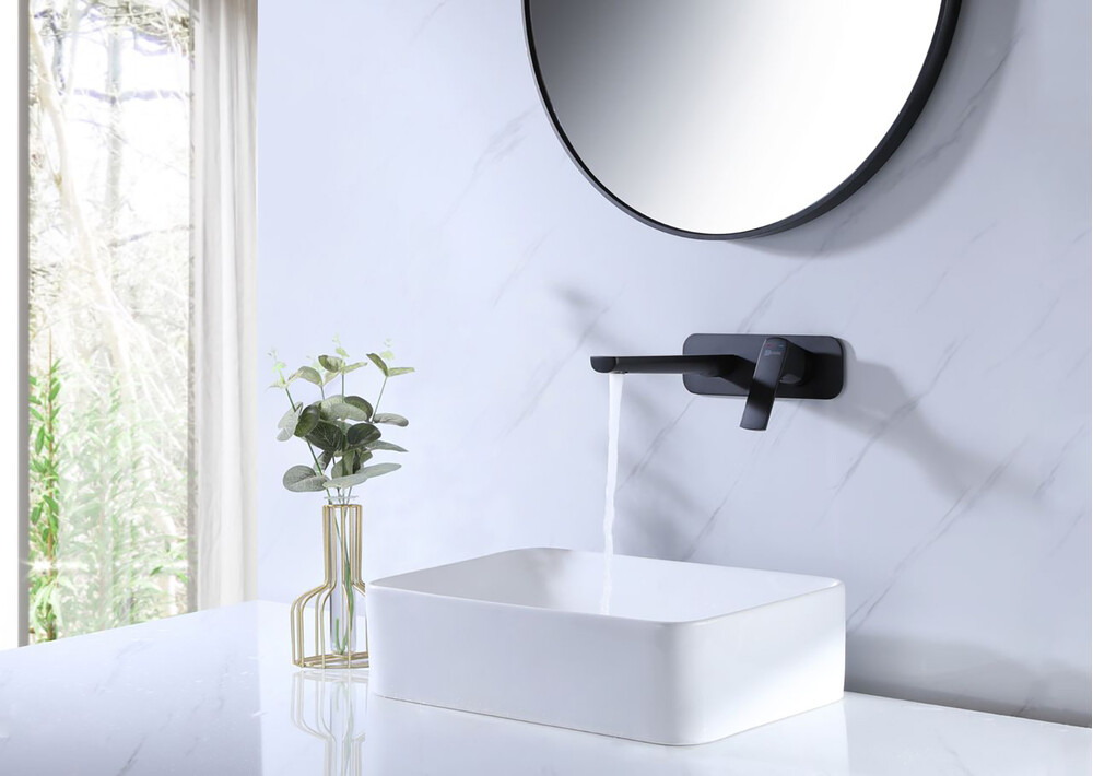 LM7226BL Ursus Смеситель для умывальника встраиваемый, черный LEMARK