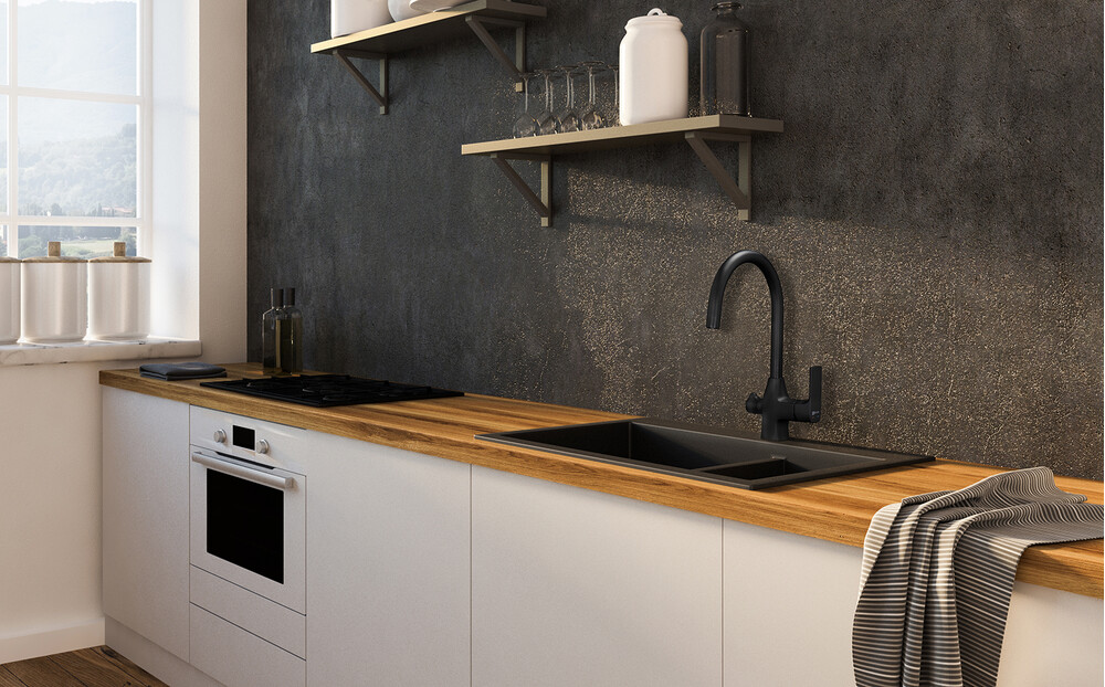 LM7261BL Ursus Смеситель для кухни, с подключением к фильтру питьевой воды, черный LEMARK