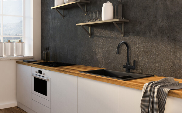 LM7261BL Ursus Смеситель для кухни, с подключением к фильтру питьевой воды, черный LEMARK