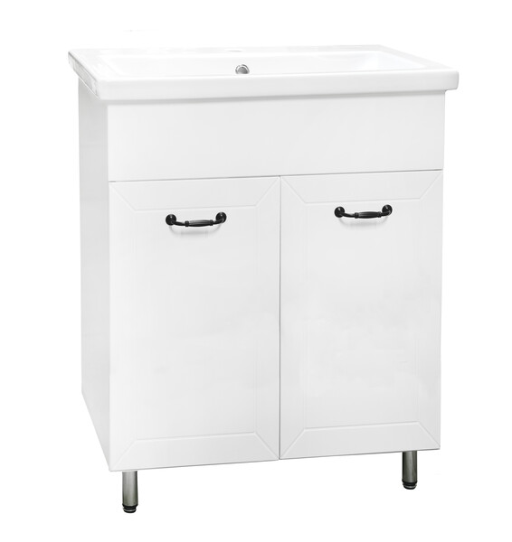 Подстолье SANTREK HOME "Вегас-60" (Белый софт) 2 двери под умывальник "Como-60" 565х800х430