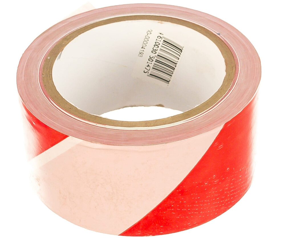 Лента для ограждений бело-красная 50ммх100м неклейкая светоотражающая TWK001T