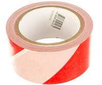 Лента для ограждений бело-красная 50ммх100м неклейкая светоотражающая TWK001T