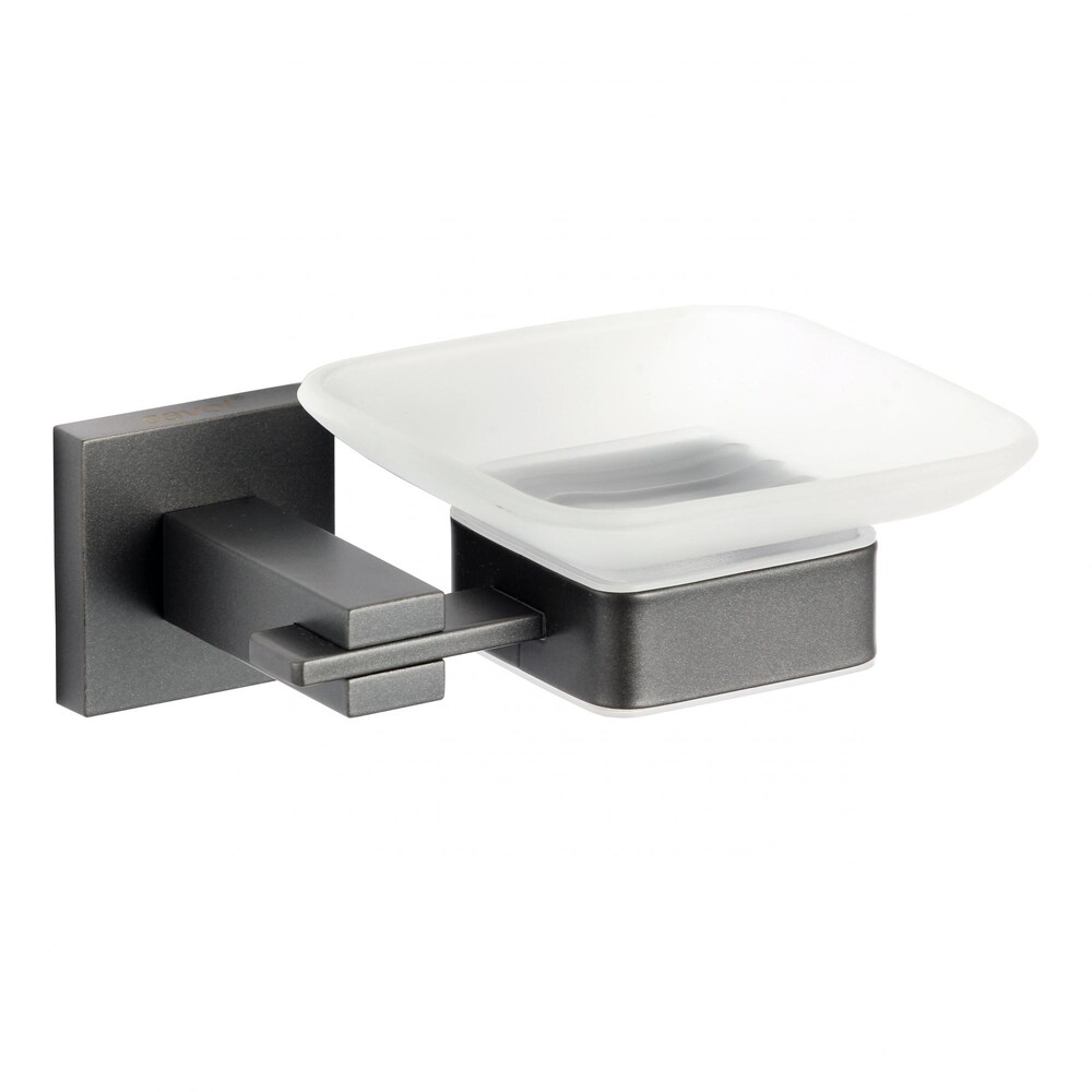 S-006559Q Мыльница стеклянная с настенным держателем SAVOL ***