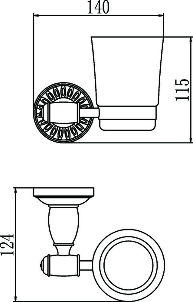 S-006658C (Стакан стеклянный с настенным держателем) SAVOL ***