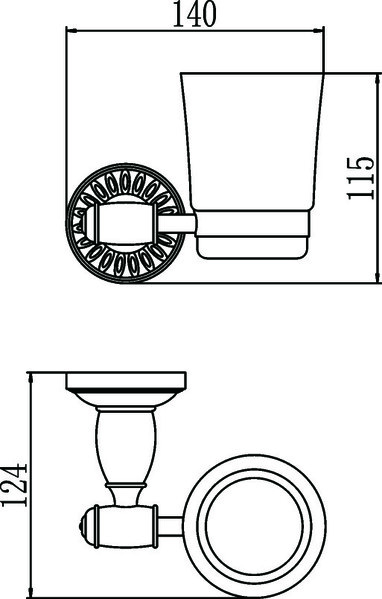 S-006658C (Стакан стеклянный с настенным держателем) SAVOL ***