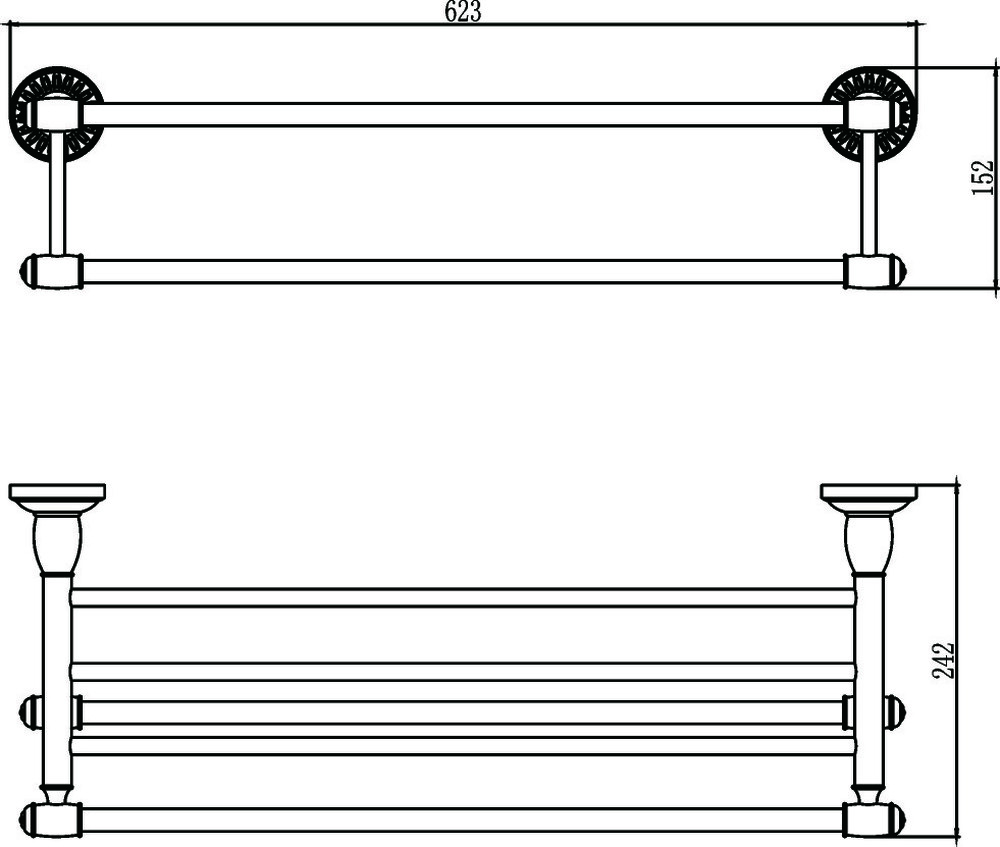 S-606644C Полка для полотенец 60 см Бронза SAVOL ***