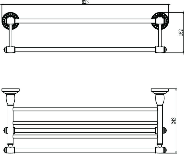 S-606644C Полка для полотенец 60 см Бронза SAVOL ***