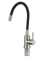 FS26729-01 Смеситель Кухня Fmark шар, с гибким цветным изливом (цвет излива чёрный)/Сатин