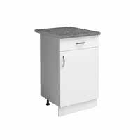 Рабочий стол 50 цвет Белый (1 ящик) столешница Гранит SANTREK HOME (ЛДСП)