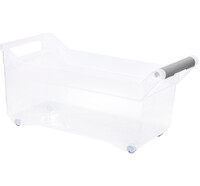 Органайзер с ручкой на колесах 7л прозрачный ("М-пластика") (М 1621)