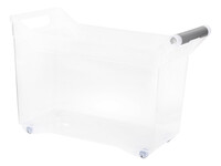 Органайзер с ручкой на колесах 10,5л прозрачный ("М-пластика") (М 1622)