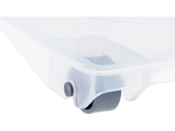 Органайзер с ручкой на колесах 10,5л прозрачный ("М-пластика") (М 1622)