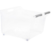 Органайзер с ручкой на колесах 23л прозрачный ("М-пластика") (М 1623)