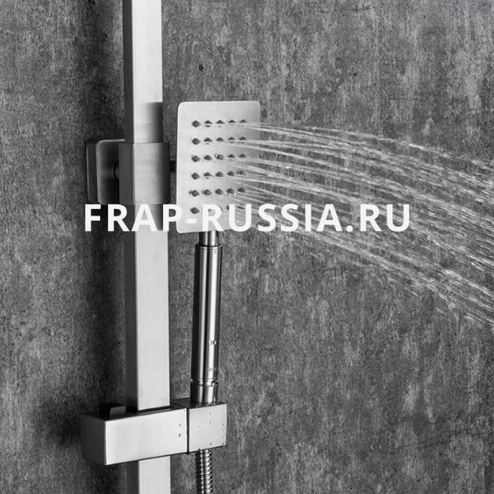 24802 Душевая система Frap d-35 с верхним душем НЕРЖАВЕЙКА