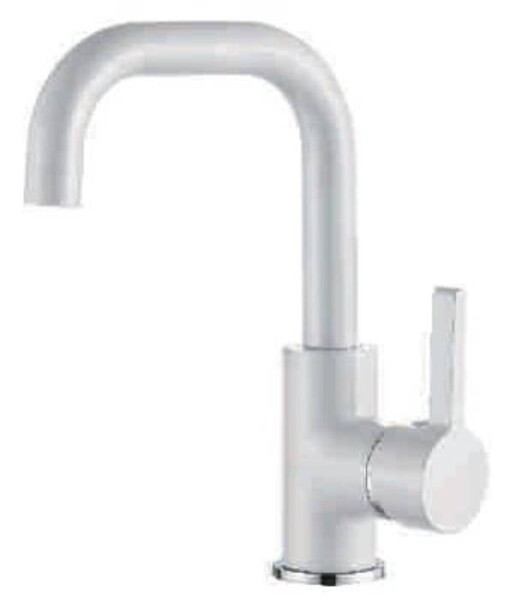 1099W Смеситель Тюльпан LEDEME d35 на гайке (белый)