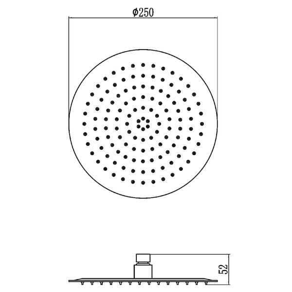 Лейка L013-25 Тропический душ LEDEME, цвет-зеркальная сталь, d-25см