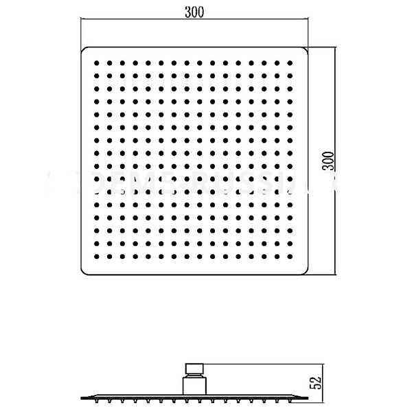 Лейка L014-25 Тропический душ LEDEME, цвет-зеркальная сталь, 25*25см