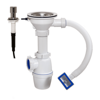 АА-4007 Сифон бутылочный полуавтомат ОРИО 3 1/2" х 40 с прямоугольным переливом (кнопка-грибок)***РАСПРОДАЖА