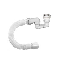 АР-82589 Сифон для душ. поддона ОРИО 1 1/2х40, плоский, клик-клак (пластиковый), с гибкой трубой 40/50