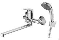 DR21043 Смеситель одноручный универсальный с поворотным изливом 30см, хром DECOROOM