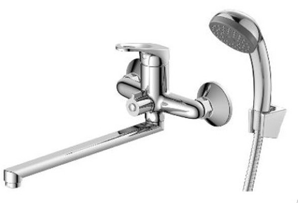 DR21043 Смеситель одноручный универсальный с поворотным изливом 30см, хром DECOROOM