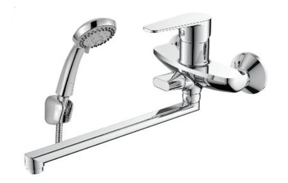 DR72043 Смеситель одноручный универсальный с поворотным изливом 35см, хром DECOROOM