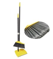 Комплект ПВХ совок с метлой желтый, ручка метал. 85 см 60056 YELLOW желтый
