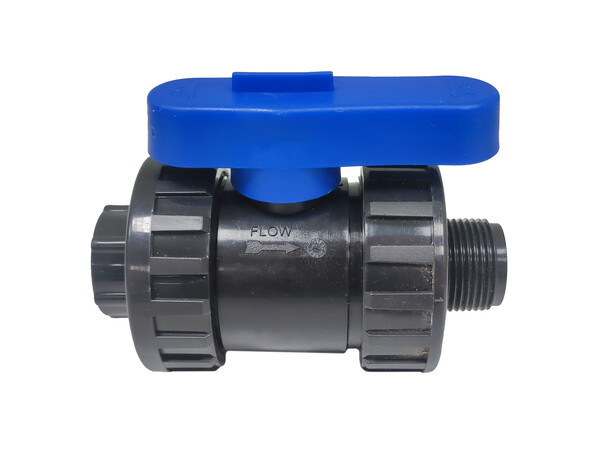 Кран ПНД шаровый переходной 1/2" - 3/4" г/ш PN16 (Россия)