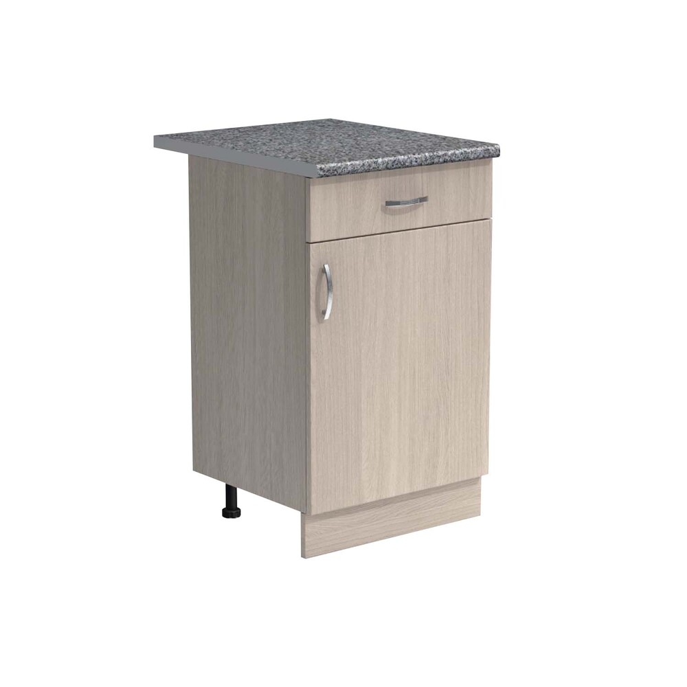 Рабочий стол 40 цвет Ясень шимо светлый (1 ящик) столешница Гранит SANTREK HOME (ЛДСП)