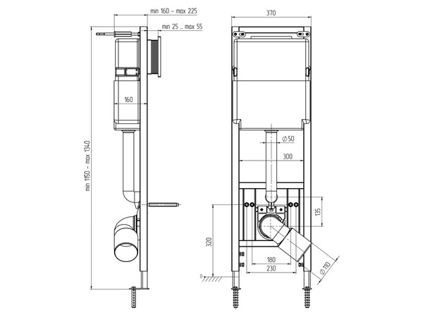 WCР1310 ИНСТАЛЛЯЦИЯ АНИ Пласт (узкая в комплекте с клавишей хром)