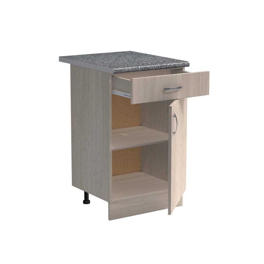 Рабочий стол 50 цвет Ясень шимо светлый (1 ящик) столешница Гранит SANTREK HOME (ЛДСП)