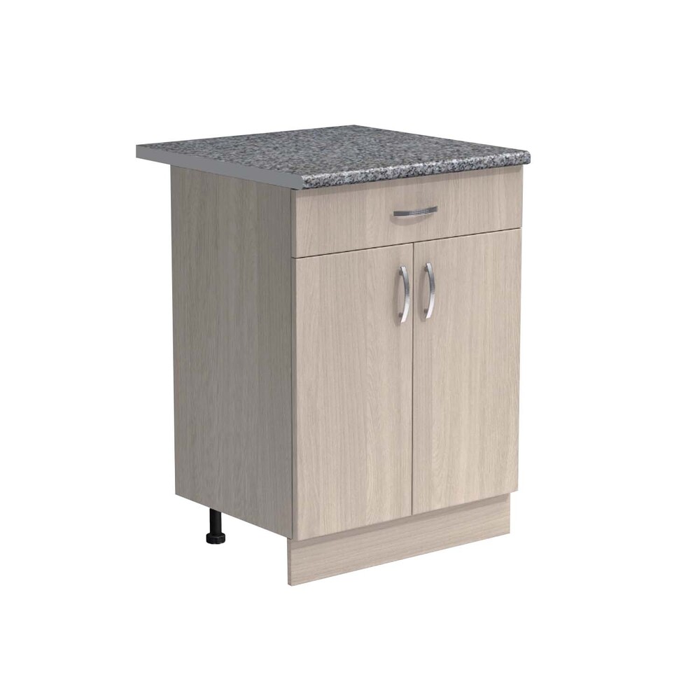 Рабочий стол 60 цвет Ясень шимо светлый (1 ящик) столешница Гранит SANTREK HOME (ЛДСП)