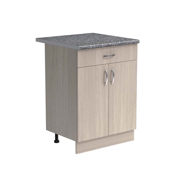 Рабочий стол 60 цвет Ясень шимо светлый (1 ящик) столешница Гранит SANTREK HOME (ЛДСП)