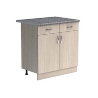 Рабочий стол 80 цвет Ясень шимо светлый (2 ящика) столешница Гранит SANTREK HOME (ЛДСП)