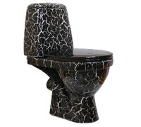 Унитаз-компакт Rosa "ПРЕМЬЕР" Кракелюр Черный, 2-х уровневая арматура, антивсплеск, прямой выпуск (г.Киров)