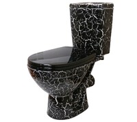 Унитаз-компакт Rosa "СОЛО" Кракелюр Черный, 2-х режимная арматура, сиденье Быстросъемное, антивсплеск, прямой выпуск (г.Киров)