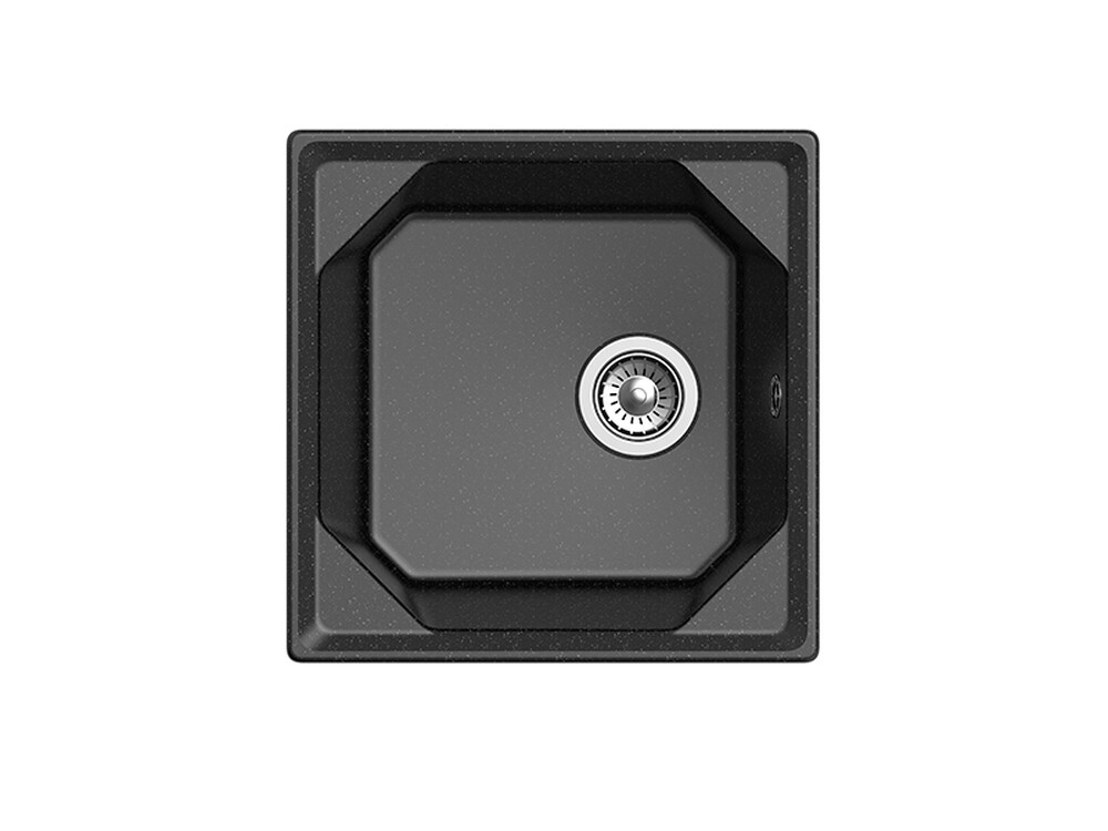Мойка для кухни GranFest Композит UNIQUE 500 1 чаша 500*500мм (U-500 черный)